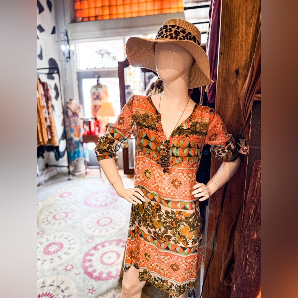 ARATTA Orange and green mini dress